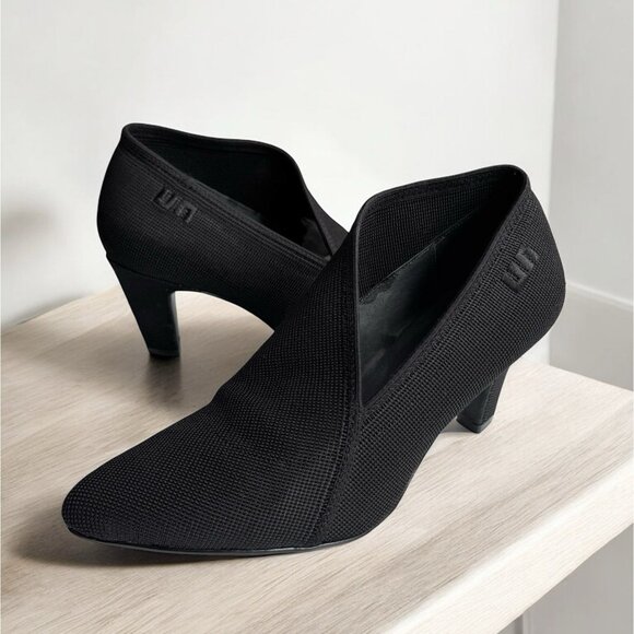 United Nude Black Knit Ankle Boots Heeled Bootie Womens 37 US 6.5 - Picture 1 of 16